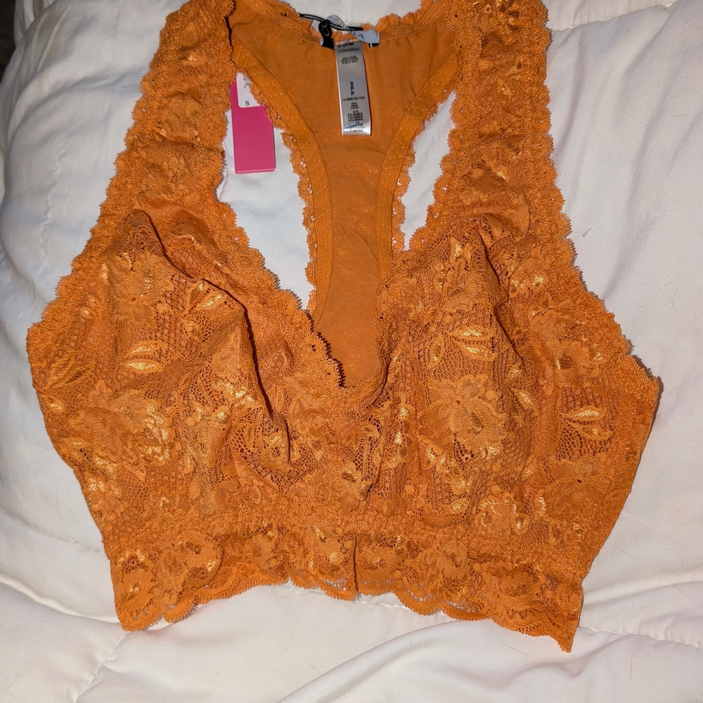 Cosabella Orange Lace Racerback Bralette Garcinia Size Small